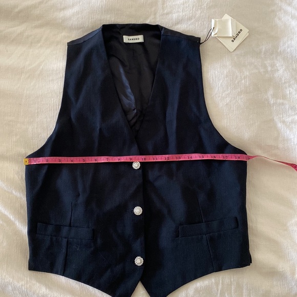 NWT SANDRO Mariel Vest with Rhinestone Buttons - Picture 6 of 7